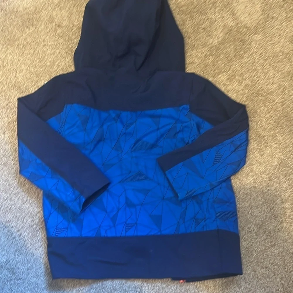 Free Country Blue and Navy Hooded Jacket with Red Zipper
